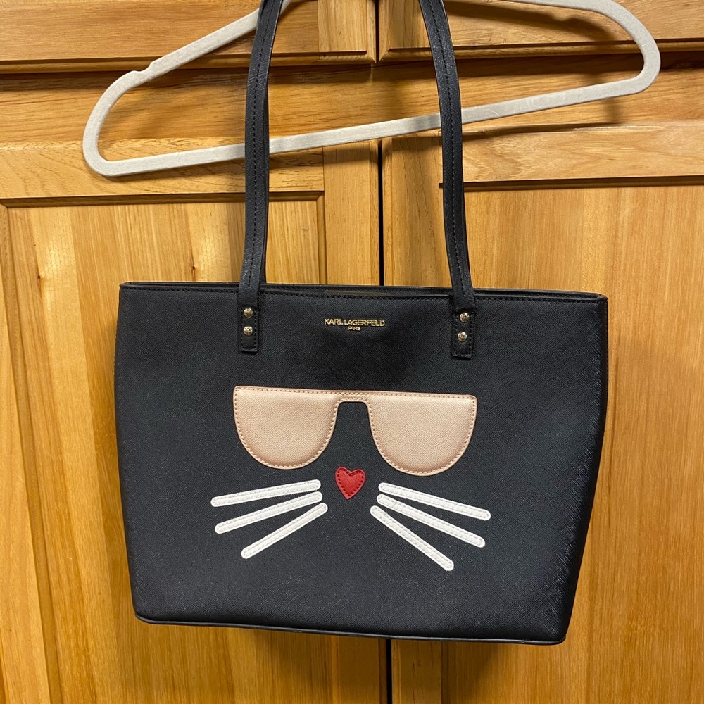 Karl Lagerfeld Black Cat Tote Bag